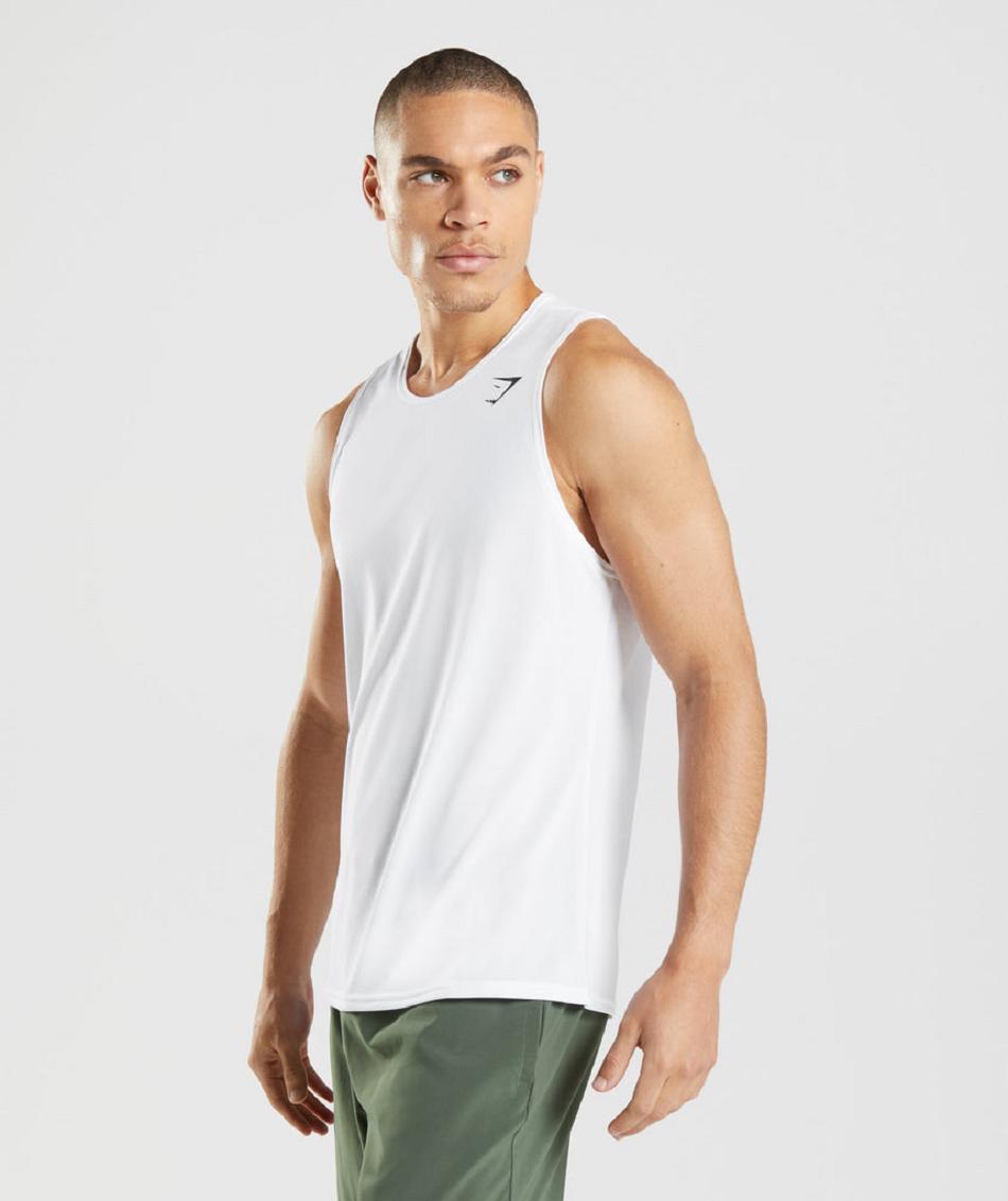 Camiseta Tirantes Gymshark Arrival Hombre Blancas | CO 3170JPQ